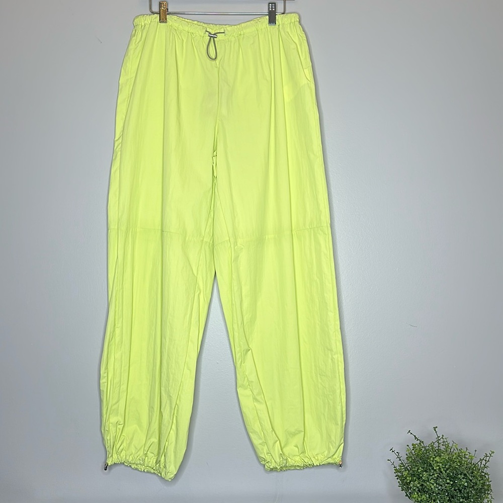 Daisy Street, parachute pants, yellow/lime green